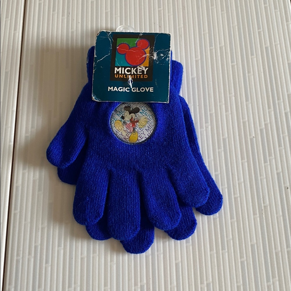 Mickey Mouse Mittens Gloves Disney Kids Youth Blue Unlimited Magic Hologram NEW